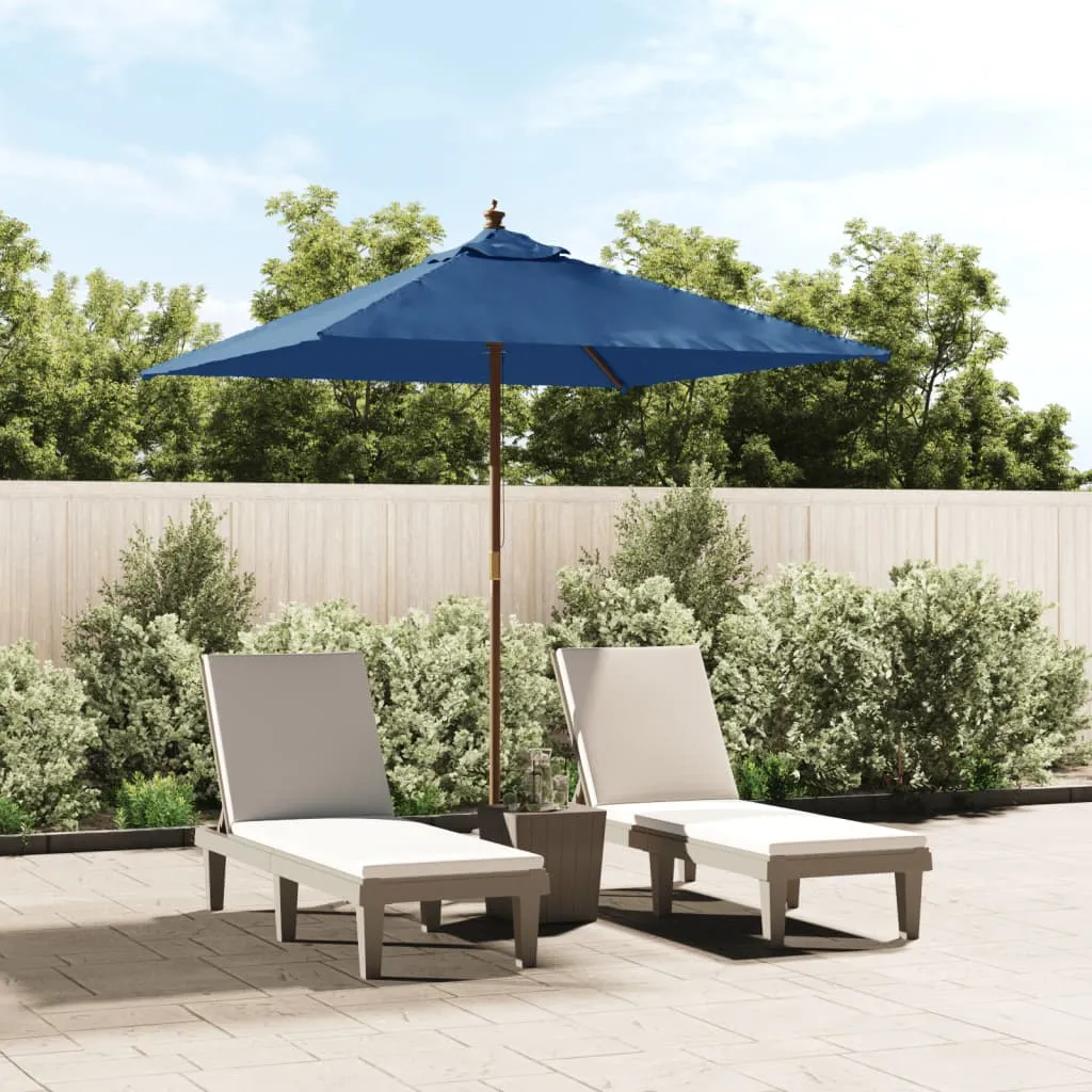 Möbel® Sonnenschirm mit Holzmast Azurblau 198x198x231 cm,4,5 Kg MARKETING5572695